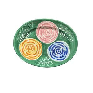 Hand Painted Pier 1 Ranunculus Flower Patterned Serving Dish